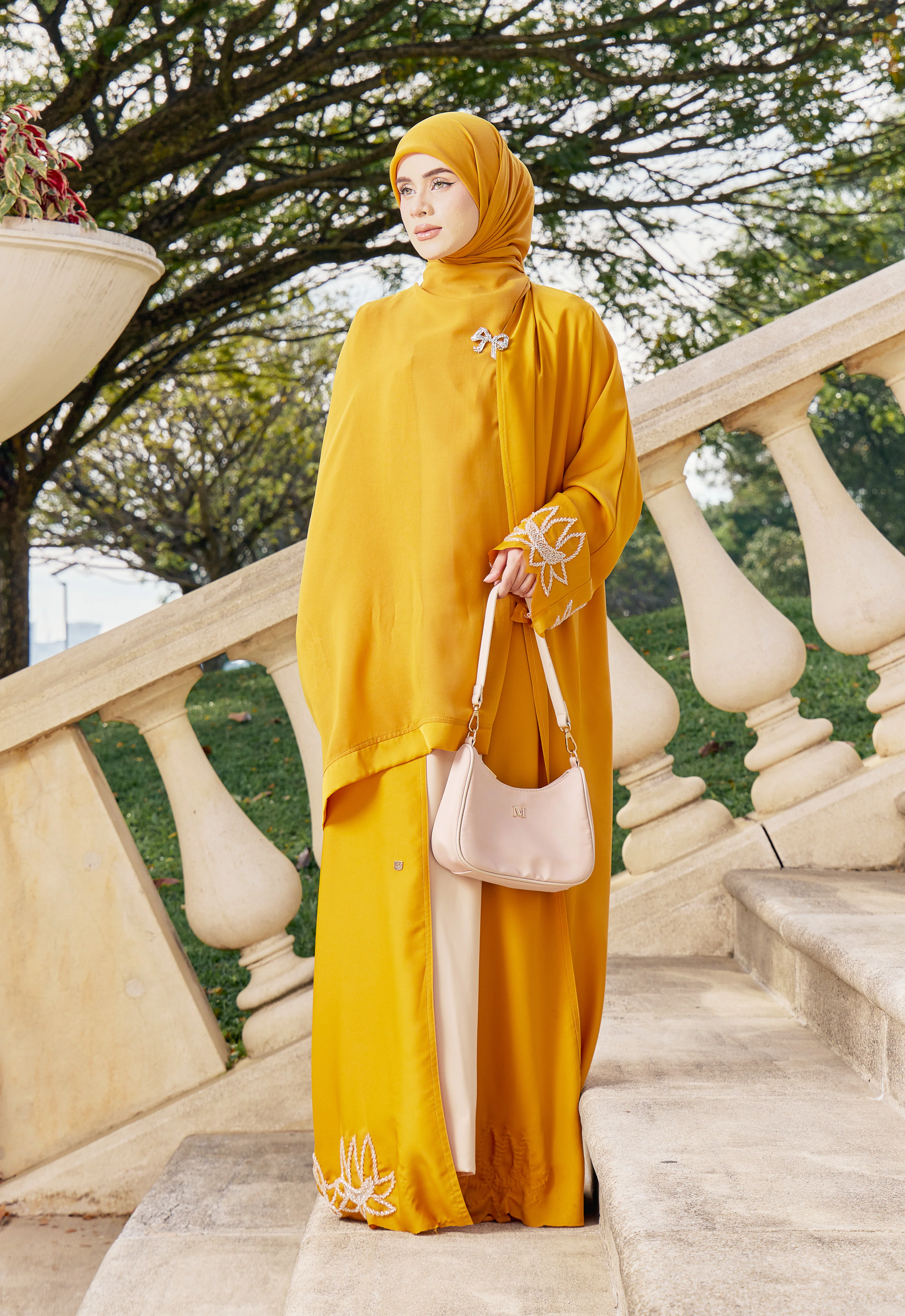 ELARAA LUXE ABAYA - MUSTARD - Image 3