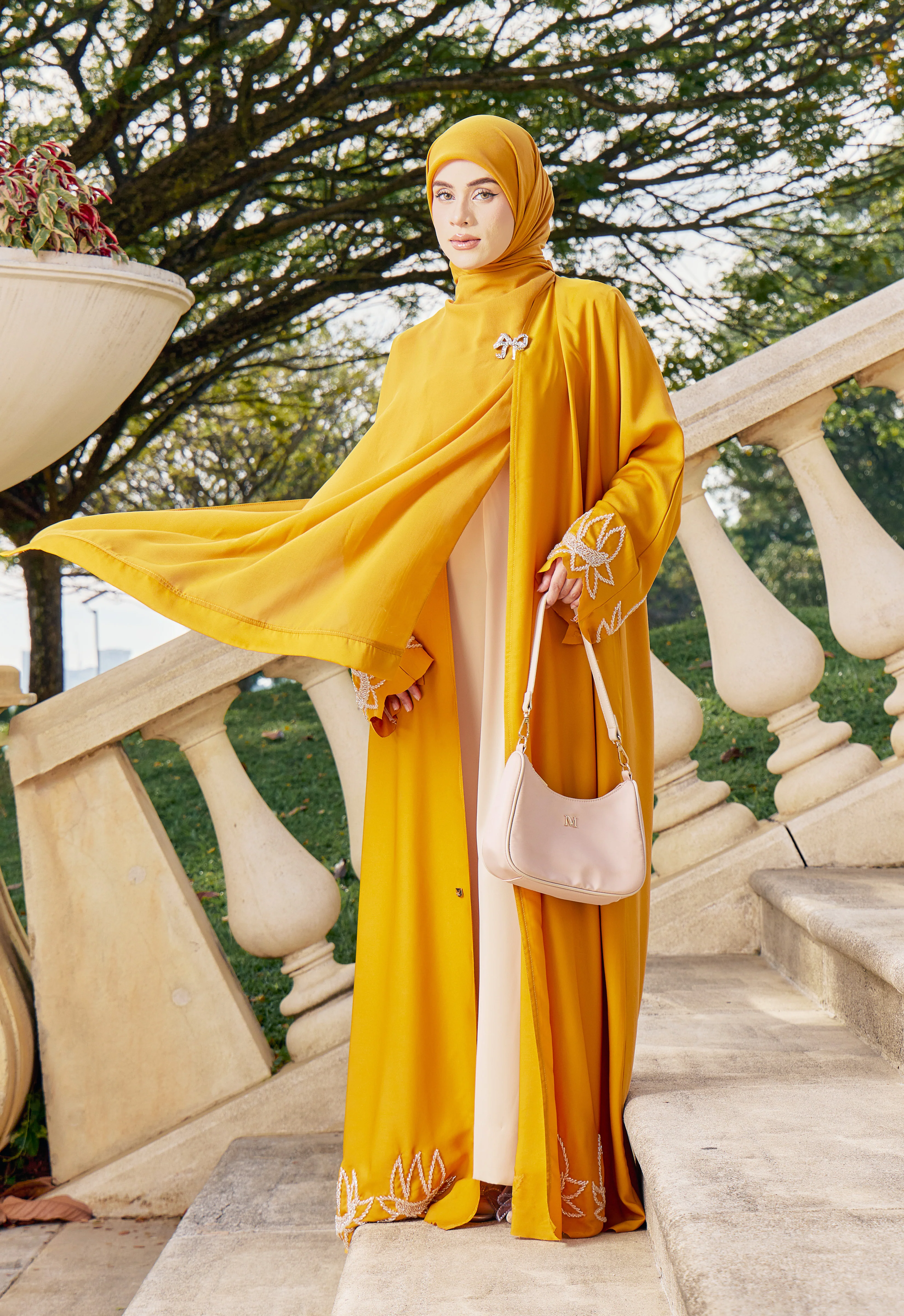 ELARAA LUXE ABAYA - MUSTARD - Image 5