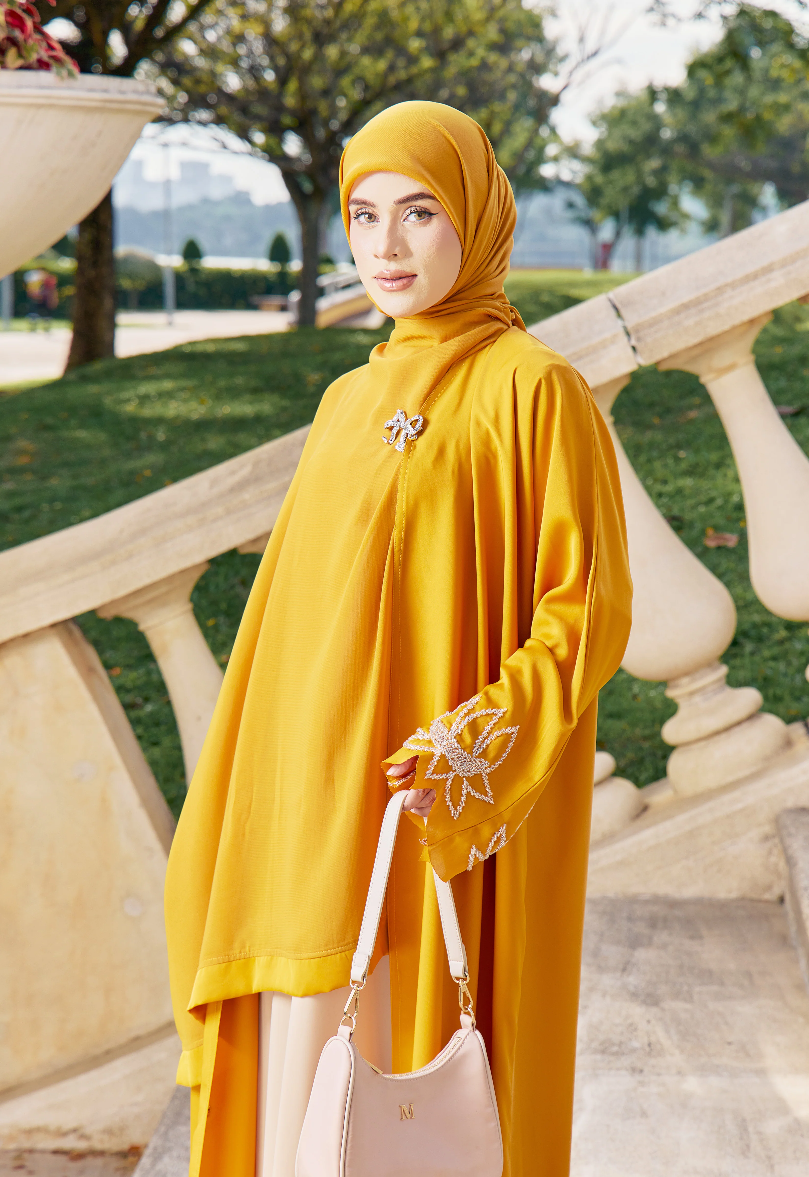 ELARAA LUXE ABAYA - MUSTARD - Image 6