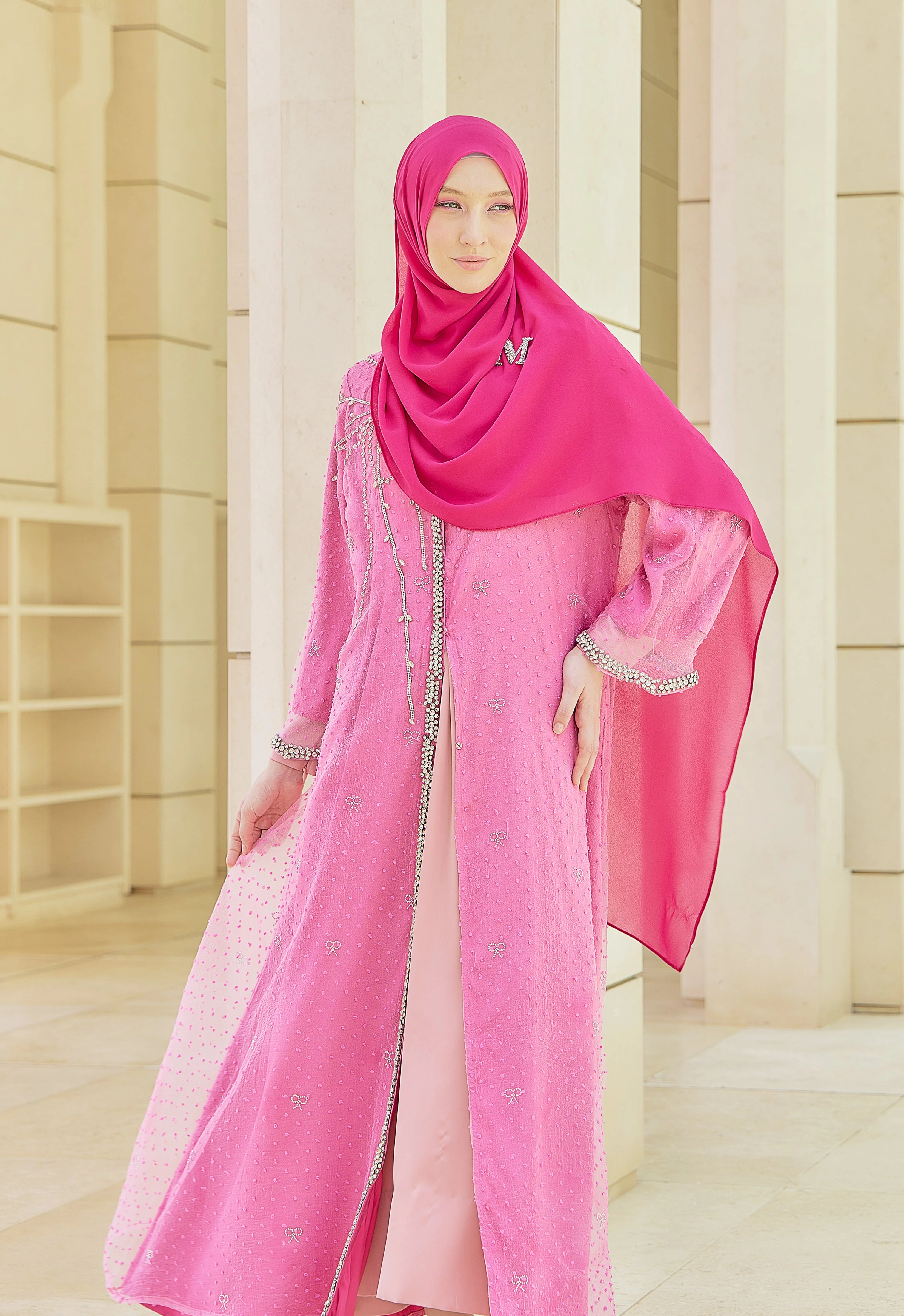 HILYA PREMIUM ABAYA - PINK - Image 4