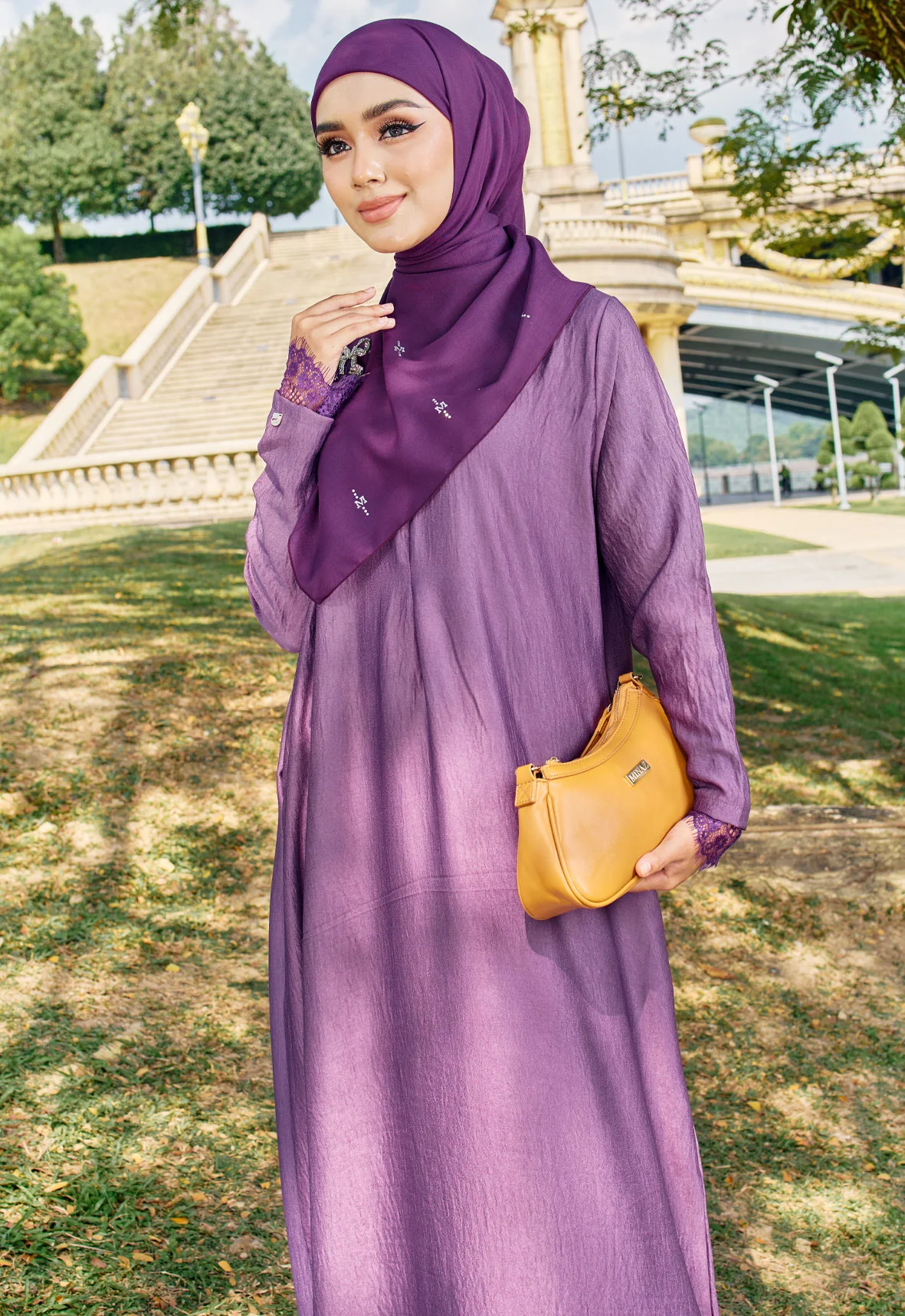 INAYAH BASIC DRESS - DUSTY PURPLE - Image 4
