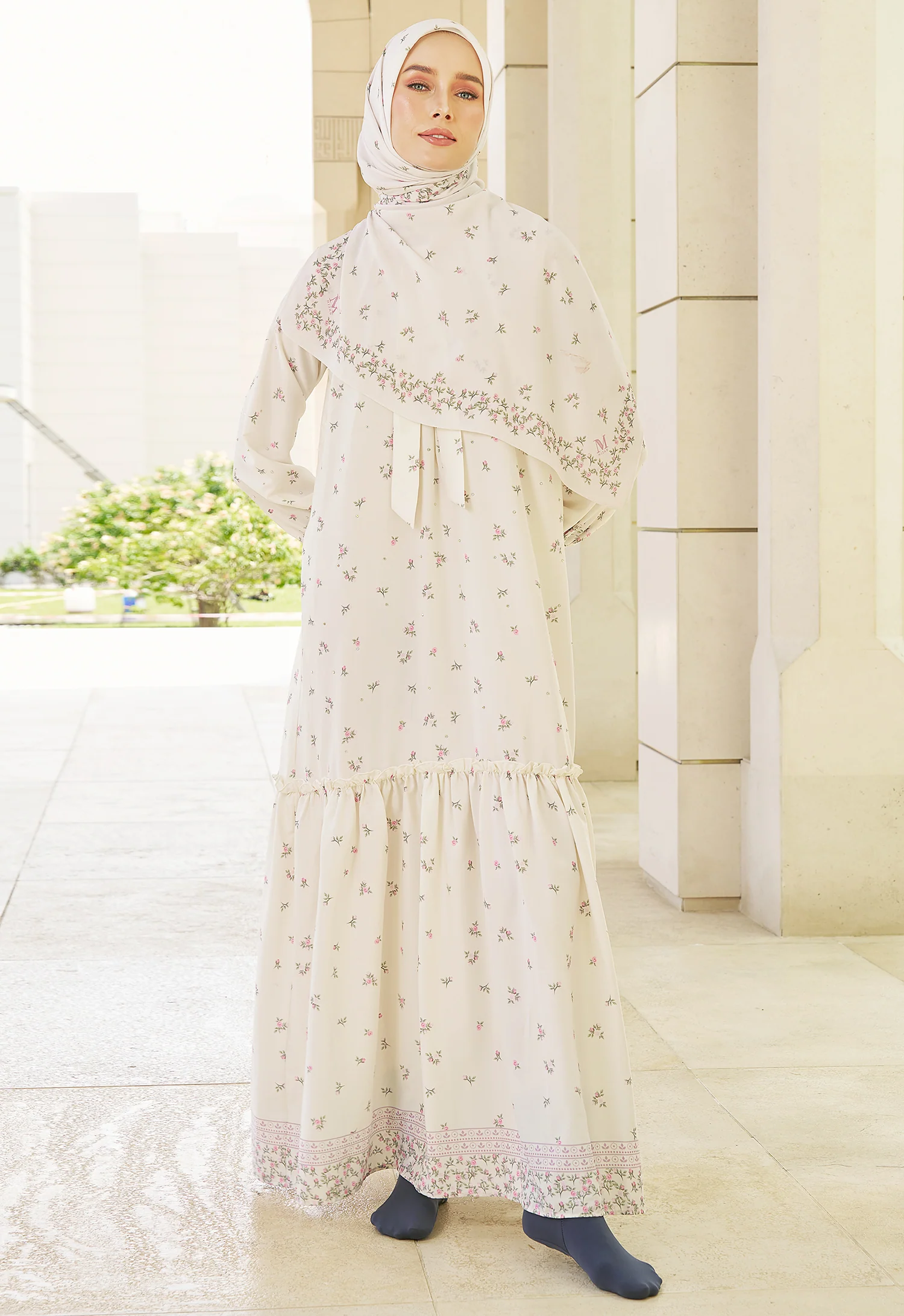 JIWA PRINTED DRESS JESNITA - CREAMY WHITE - Image 4