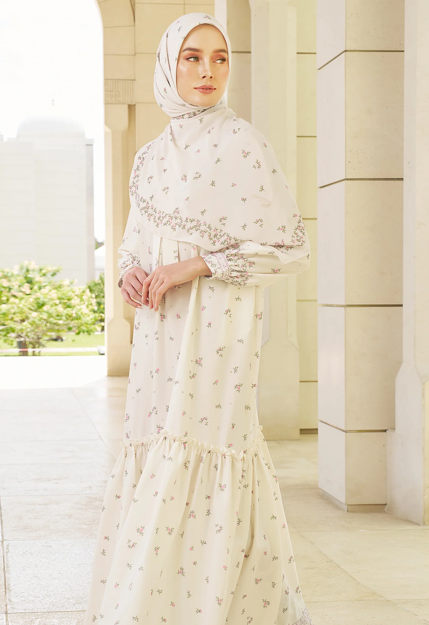 JIWA PRINTED DRESS JESNITA - CREAMY WHITE - Image 5