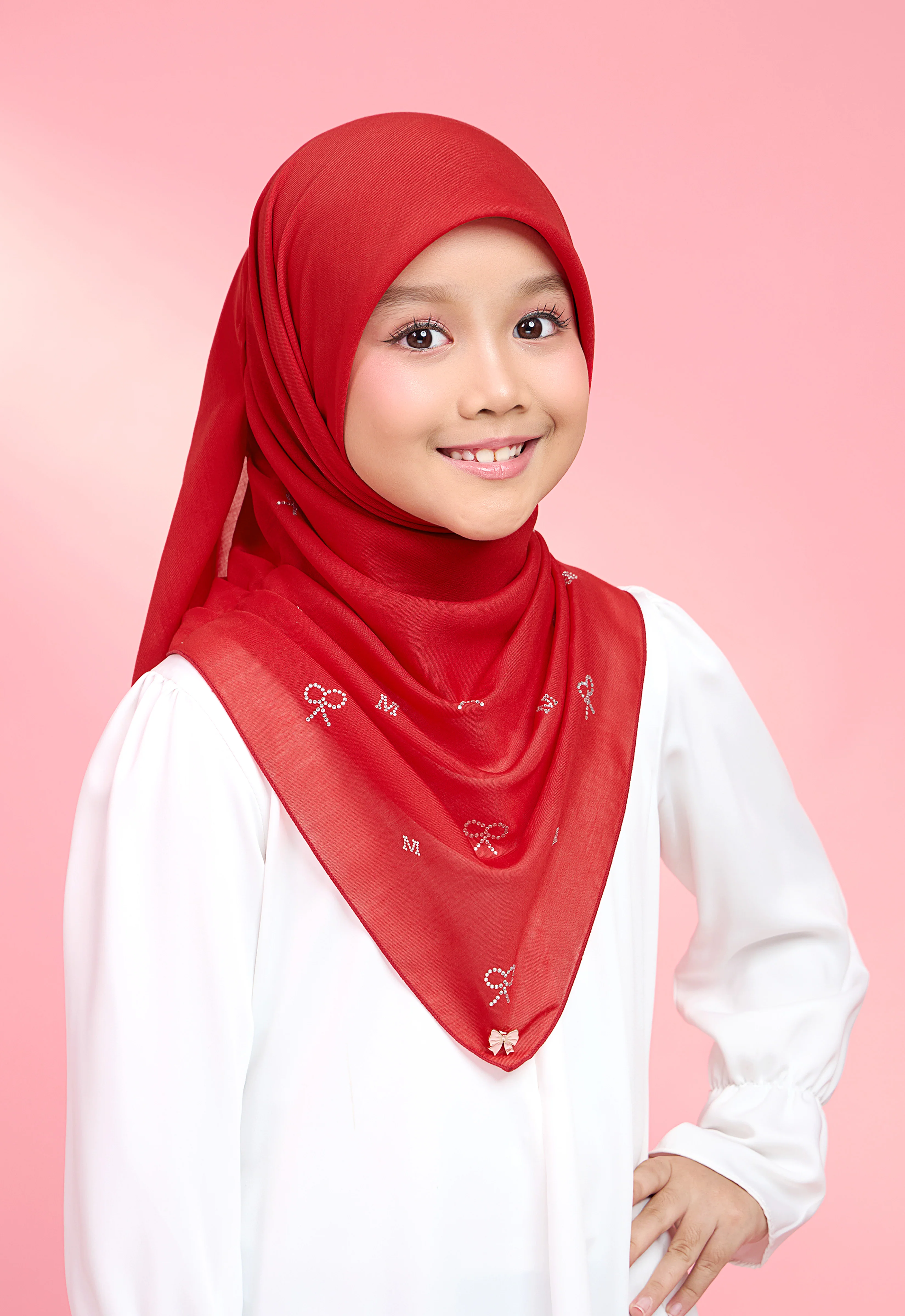 KIDS RIBBONY PLAIN STONE - RED CHILI - Image 3