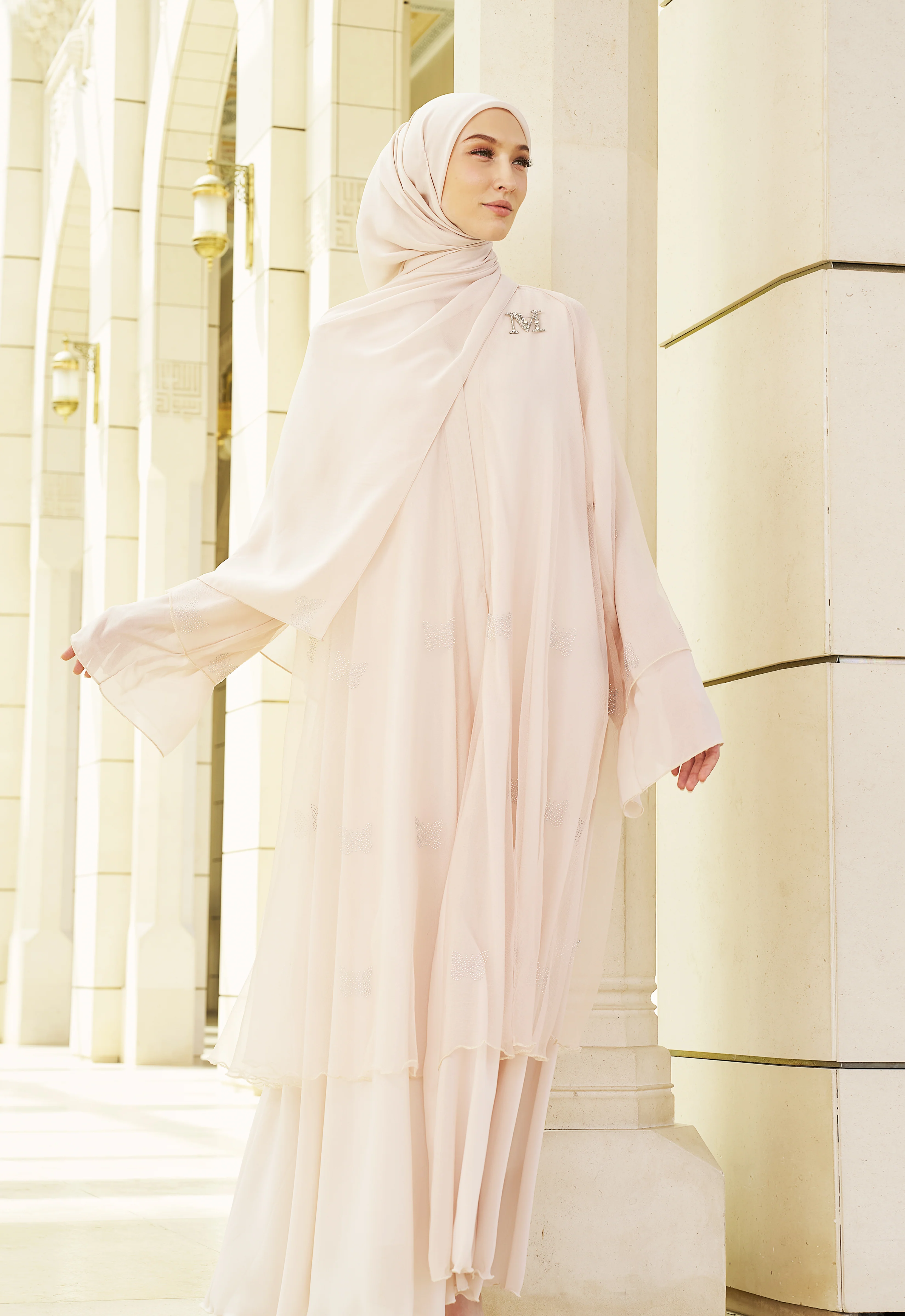 NAYLA CLASSIC ABAYA - CHAMPAGNE - Image 5