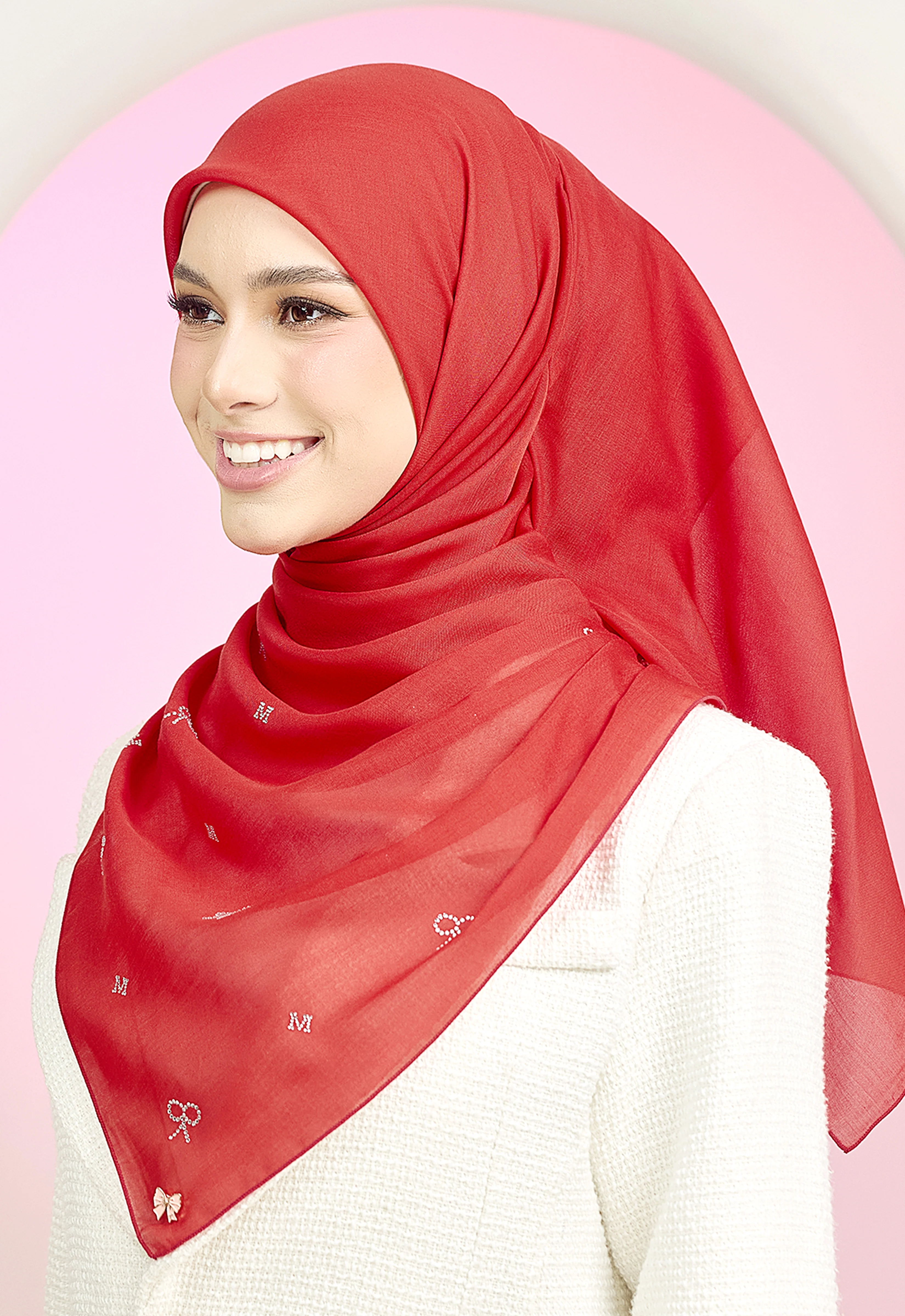 RIBBONY PLAIN STONE - RED CHILI - Image 5