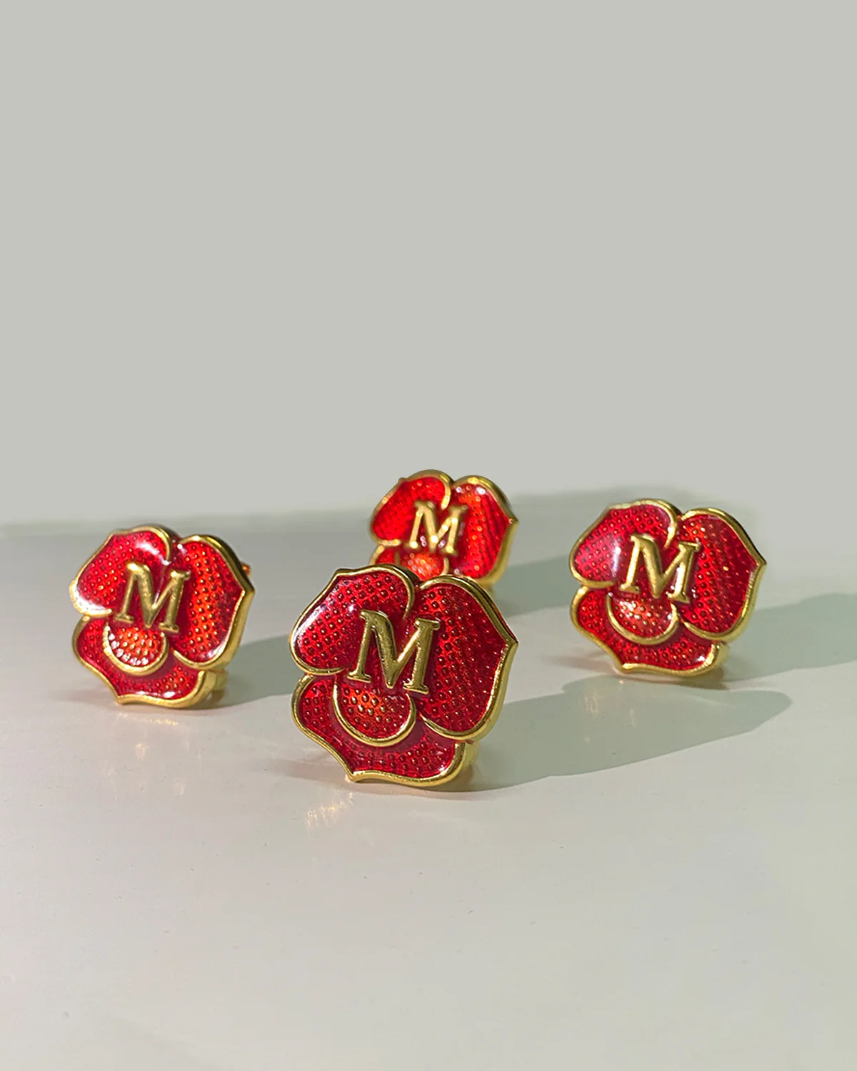 ROSE HIJAB RING - MAROON GOLD - Image 4