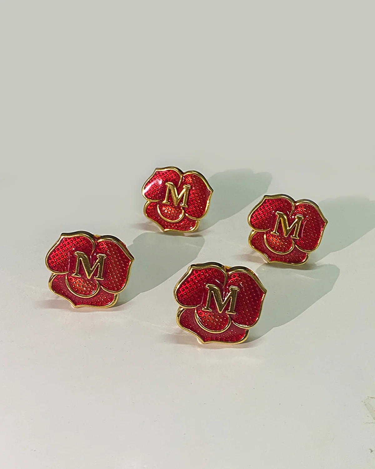 ROSE HIJAB RING - MAROON GOLD - Image 5