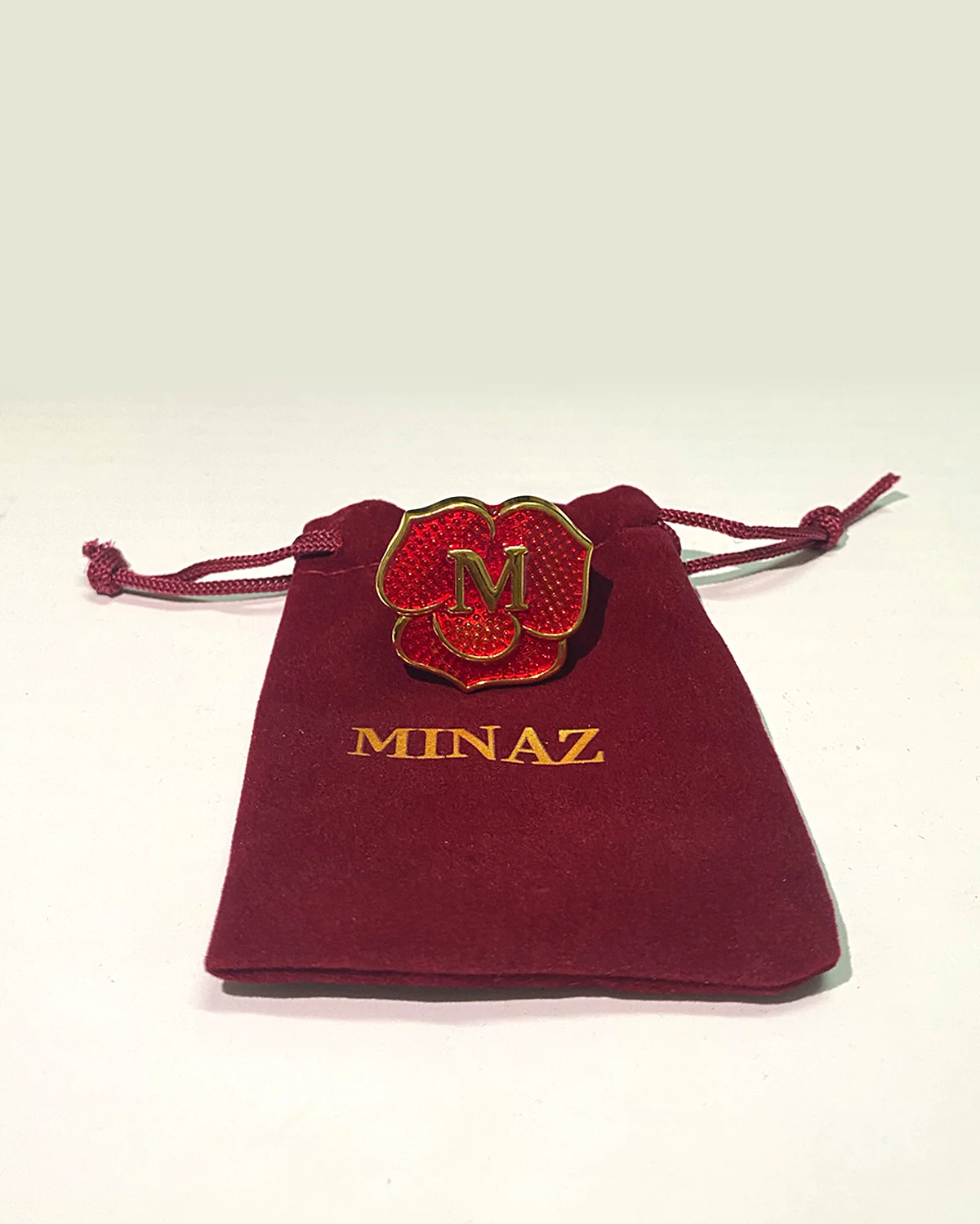 ROSE HIJAB RING - MAROON GOLD - Image 6